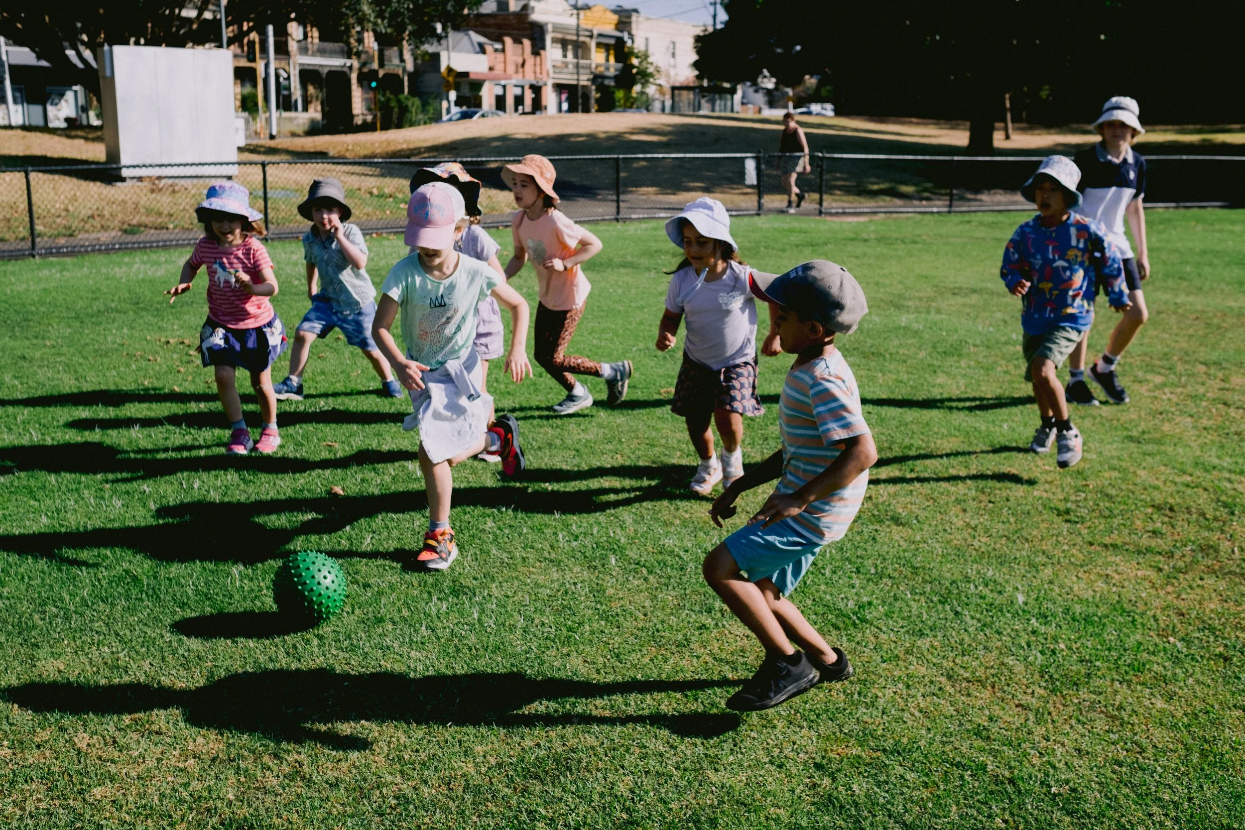Kids playing soccer